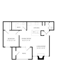1 bed, 1 bath, 691 sqft, $970