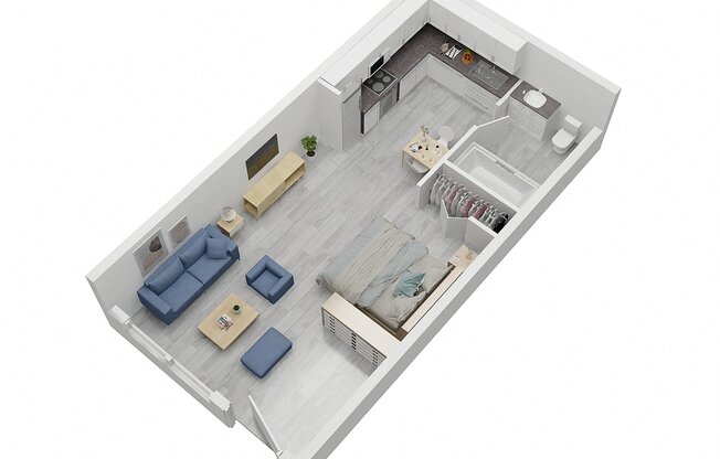 Studio, 1 bath, 400 sqft, $1,345