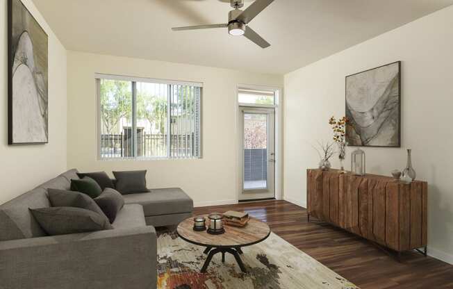 Staged Livingroom at 67 Flats, Glendale, AZ