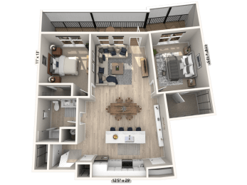 2 beds, 1 bath, 1,026 sqft, $2,421