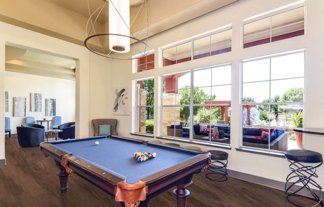City North at Sunrise Ranch apartments social lounge with billiards