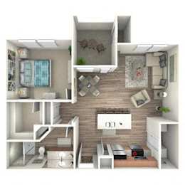 1 bed, 1 bath, 887 sqft, $1,478