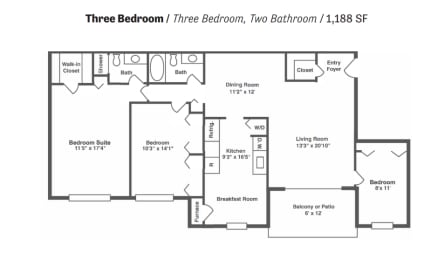 3 beds, 2 baths, 1,188 sqft, $1,904