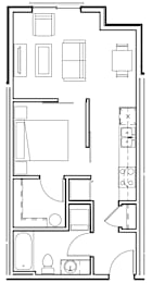 Studio, 1 bath, 525 sqft, $1,942