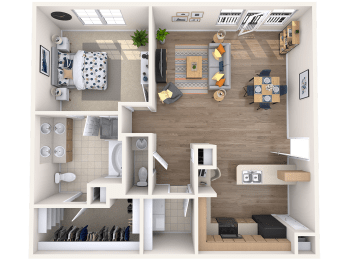 1 bed, 1.5 baths, 1,034 sqft, $1,993