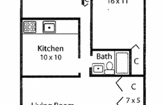 2 beds, 1 bath, 900 sqft, $1,450, Unit B211