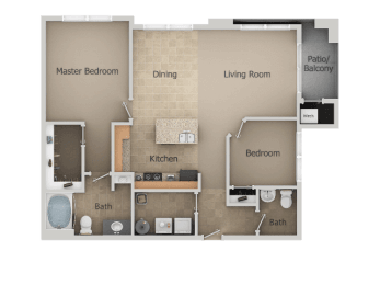 2 beds, 1 bath, 923 sqft, $1,749