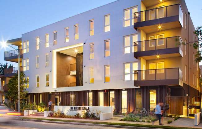 Exterior street view of an apartment building