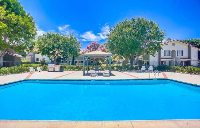 the swimming pool at our apartments