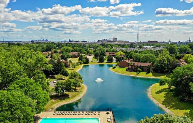 view of lake and pool at Fairlane East