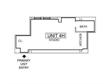 Studio, 1 bath, 450 sqft, $2,700, Unit 4H