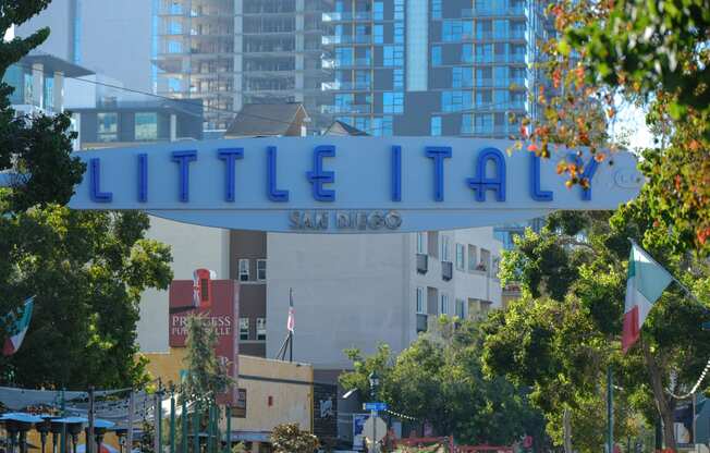 a sign for little Italy