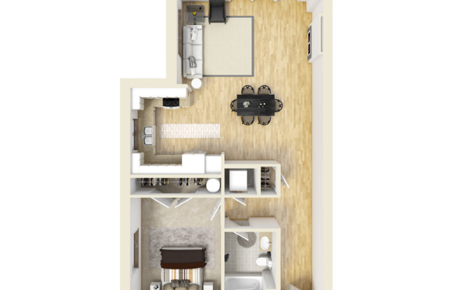 1 bed, 1 bath, 907 sqft, $1,678