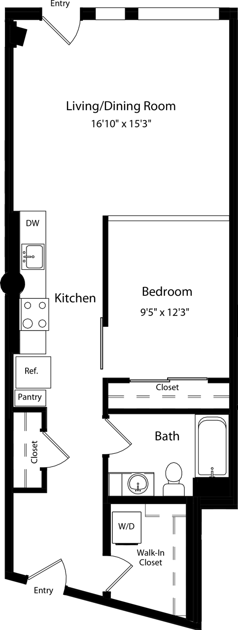 1 bed, 1 bath, 808 sqft, $2,328, Unit 145