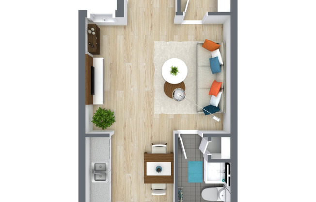 Studio, 1 bath, 370 sqft, $975