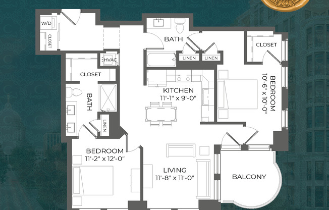 2 beds, 2 baths, 1,069 sqft, $4,200, Unit 919