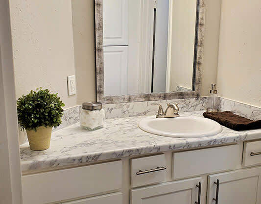 Bathroom vanity with cupboard at GEORGETOWN PARK, Texas, 78628