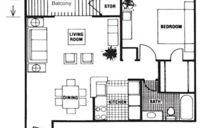 1 bed, 1 bath, 642 sqft, $758