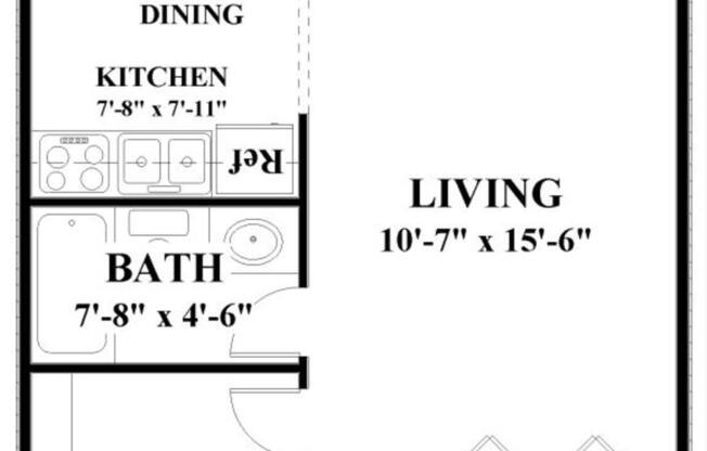 Studio, 1 bath, 470 sqft, $1,201