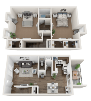 2 beds, 1.5 baths, 1,141 sqft, $844