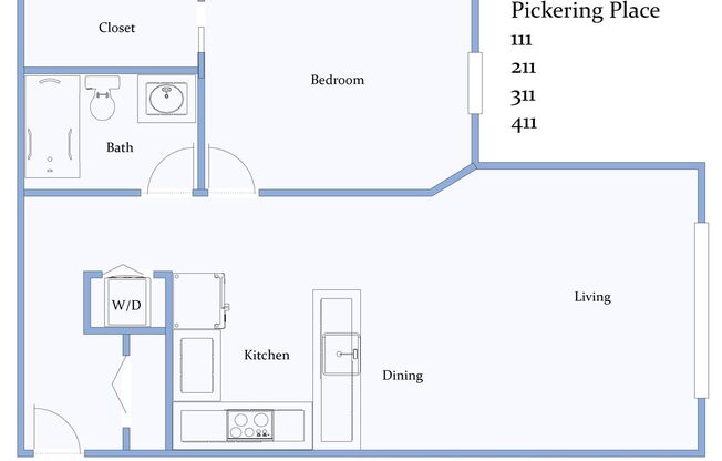 1 bed, 1 bath, 726 sqft, $1,895