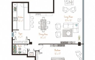 1 bed, 1 bath, 950 sqft, $2,115
