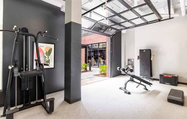 Fitness center with a variety of equipment