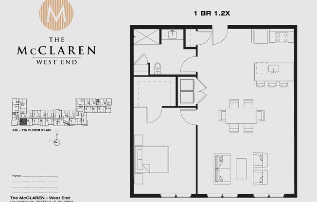 1 bed, 1 bath, 766 sqft, $2,796, Unit 807