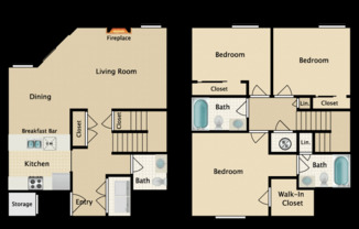 3 beds, 2.5 baths, $2,095, Unit 75-130