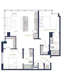 2 beds, 2 baths, 1,058 sqft, $2,649