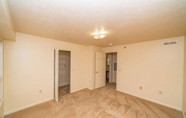 spacious bedroom with walk-in closet at Brentwood Park Apartments, La Vista, NE