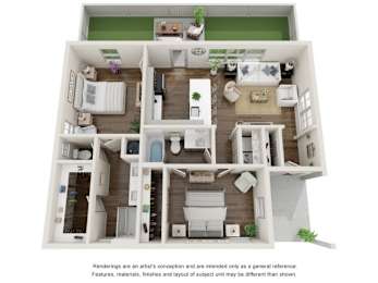 2 beds, 2 baths, 1,060 sqft, $1,660