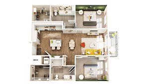 2 beds, 2 baths, 1,125 sqft, $3,104