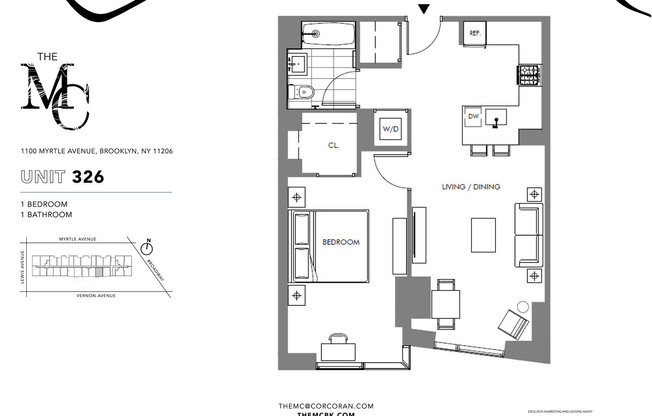 1 bed, 1 bath, $3,525, Unit 1326