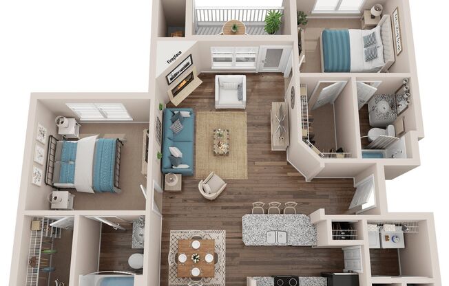 2 beds, 2 baths, 1,007 sqft, $1,579