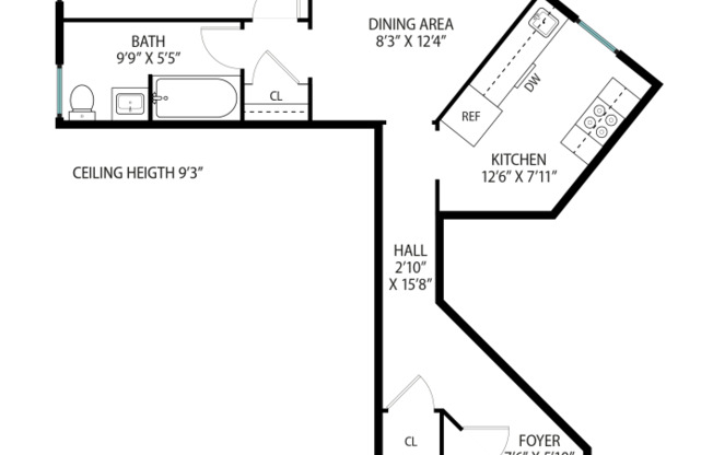 1 bed, 1 bath, 750 sqft, $2,500, Unit 3E