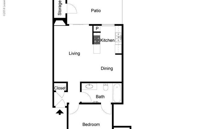 1 bed, 1 bath, 674 sqft, $1,100