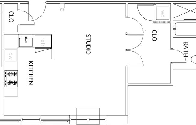 Studio, 1 bath, 510 sqft, $853, Unit Apt C-10