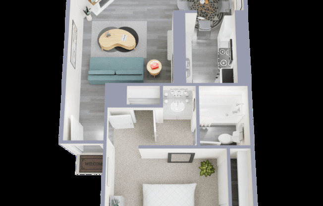 1 bed, 1 bath, 628 sqft, $1,024