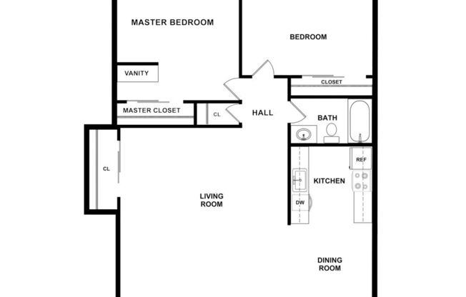 2 beds, 1 bath, 850 sqft, $1,566