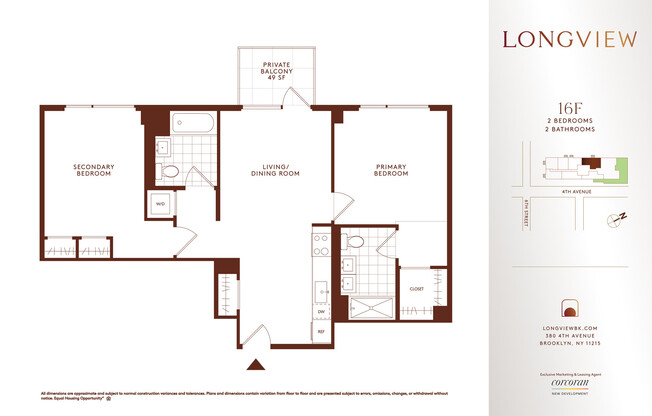 2 beds, 2 baths, $6,429, Unit 16F
