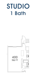 Studio, 1 bath, 400 sqft, $1,675
