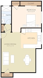  Floor Plan One Bedroom One Bath