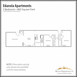 2 beds, 1 bath, 960 sqft, $1,100