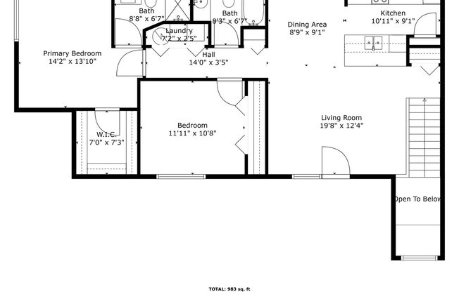 2 beds, 2 baths, 1,050 sqft, $1,599, Unit FV9A