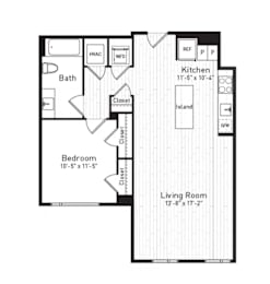 1 bed, 1 bath, 834 sqft, $2,526