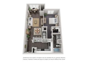 Studio, 1 bath, 811 sqft, $1,495