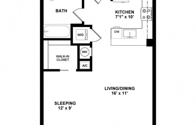 Studio, 1 bath, 548 sqft, $3,615