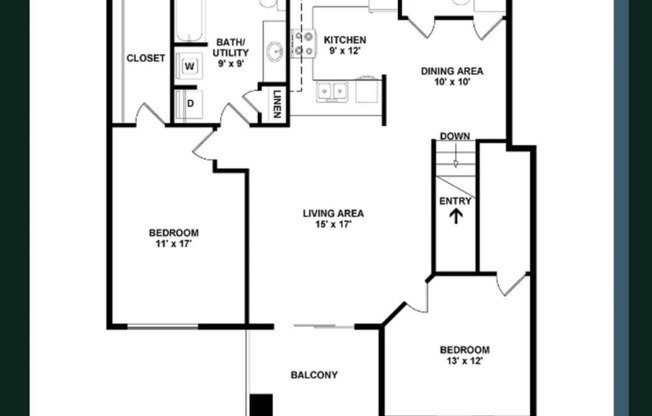 2 beds, 1 bath, 1,171 sqft, $1,665, Unit 54442