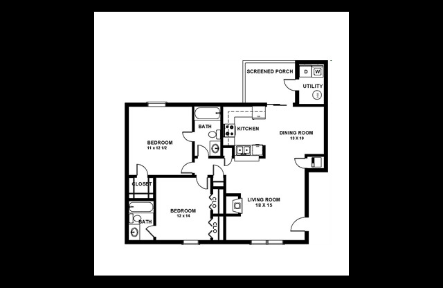 Two Bedroom w/ Fireplace (SM)